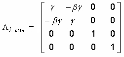 ΛLτυπ = Τυποποιημένος Πίνακας Lorentz - LLτyp = Typical Lorentz Matrix